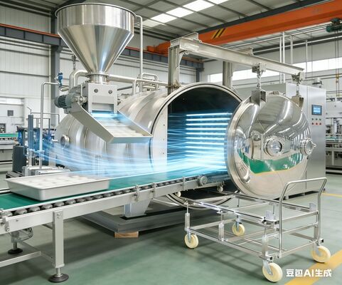 Máy làm khô đông lạnh thương mại 100-150KG mỗi lô cho thịt, hải sản & thảo mộc Sấy nhanh với hệ thống CIP & bảo trì thấp