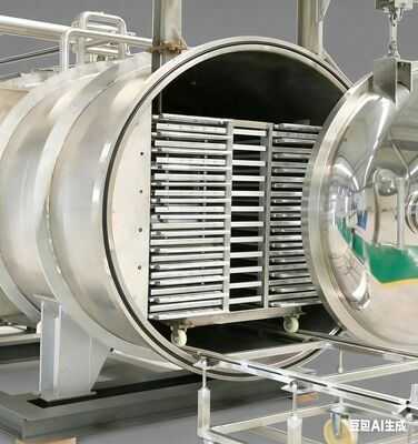 Máy sấy đông khô chân không tự động bao gồm thời gian sấy từ 20 đến 24 giờ, lý tưởng cho sản xuất dược phẩm, hóa chất và thực phẩm
