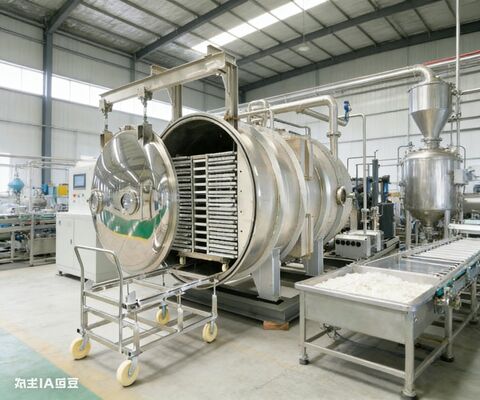 Được xây dựng cho dược phẩm và thực phẩm hàng loạt. Lyophilizer thương mại 150kg mỗi lô, Phòng thép không gỉ và kiểm soát nhiệt độ chính xác