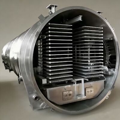 Kích thước buồng 12700 2600 3300mm Máy sấy đông lạnh công nghiệp với đơn vị làm lạnh BITZER hoặc Leybold và mức chân không dưới 13Pa đảm bảo sấy đông