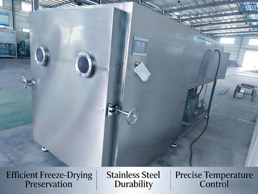 Food-grade 304 Stainless Steel Food Vacuum Freeze Dryer Offering Vacuum Degree ≤10Pa Chamber Size 1350 1400 1200mm Designed for Food Industry