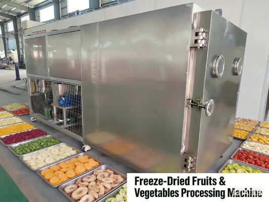 Freeze-drying Temperature -40C-80C Food Vacuum Freeze Dryer with 35KW Installation Power and Baosi Or Bitzer Vaccum Pump Ensuring Freeze Drying
