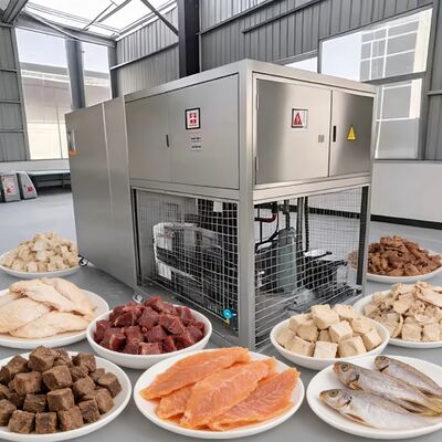 Máy sấy đông lạnh chân không thực phẩm có dải nhiệt độ sấy đông lạnh từ âm 40 đến 80 độ và bơm chân không Baosi hoặc  để vận hành