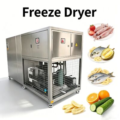 Thức ăn 304 thép không gỉ Ứng dụng làm khô lạnh và hút bụi thực phẩm Công suất 100kg lô Phương pháp làm mát bằng không khí đảm bảo an toàn thực phẩm