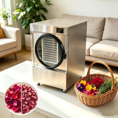 Máy sấy đông lạnh nhỏ bằng thép không gỉ SUS304 Công suất 20 đến 25kg Thiết kế nhỏ gọn để dễ dàng tích hợp trong phòng thí nghiệm