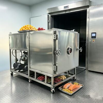 Kích thước buồng 1800 1700 1300mm Máy sấy đông lạnh rau quả cung cấp công suất mẻ 100Kg được thiết kế riêng cho các giải pháp sấy rau quả