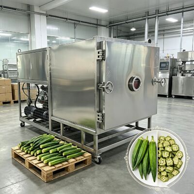 Thời gian sấy đông lạnh 18 đến 22 giờ Máy sấy đông lạnh rau quả bao gồm bơm chân không cánh quạt quay hai giai đoạn hoàn hảo để bảo quản rau quả