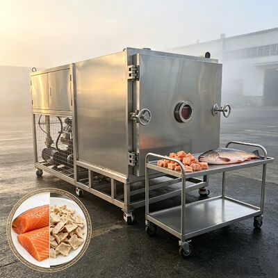13 lớp hoặc tùy chỉnh Máy sấy đông lạnh rau quả Kích thước khay lớn 1280 600 30 mm Thời gian đông khô 18 đến 22 giờ Lô Thích hợp cho công nghiệp