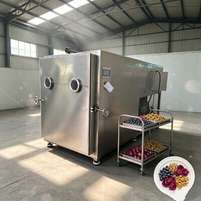 Kích thước tổng thể 3800 1700 2000 Mm Máy sấy đông lạnh rau củ với hệ thống làm mát bằng không khí được thiết kế để nâng cao hiệu quả sấy rau củ